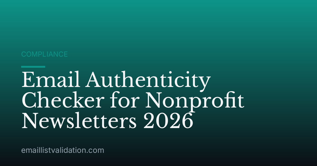 Email Authenticity Checker for Nonprofit Newsletters 2026