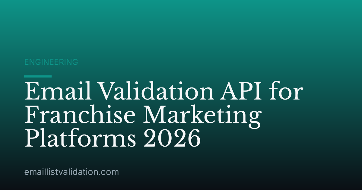 Email Validation API for Franchise Marketing Platforms 2026