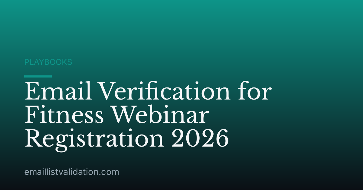 Email Verification for Fitness Webinar Registration 2026