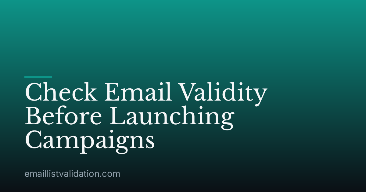 Check Email Validity Before Launching Campaigns
