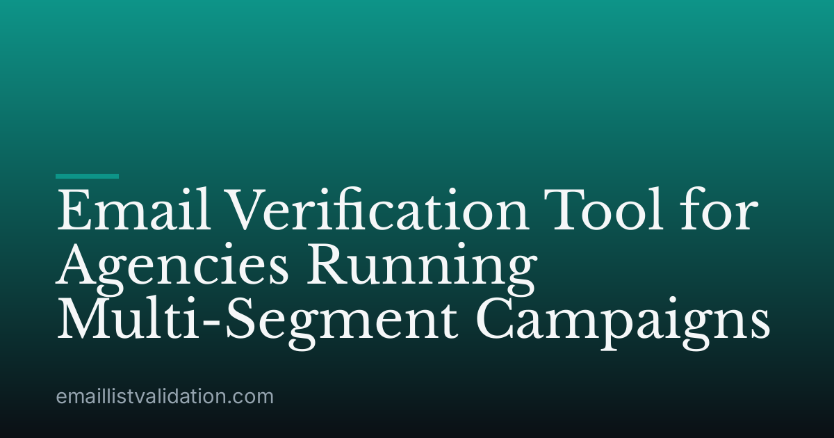 Email Verification Tool for Agencies Running Multi-Segment Campaigns