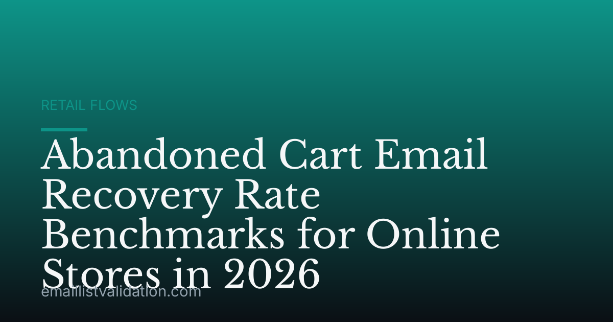 Abandoned Cart Email Recovery Rate Benchmarks for Online Stores in 2026