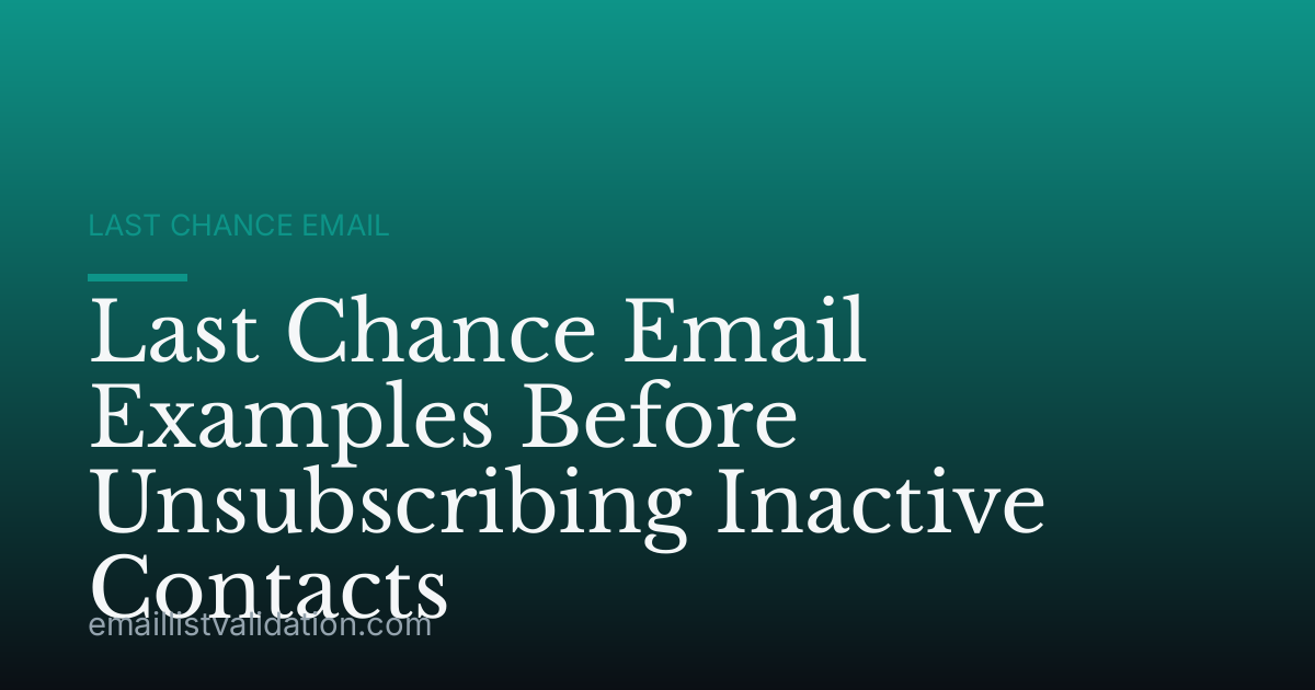 Last Chance Email Examples Before Unsubscribing Inactive Contacts