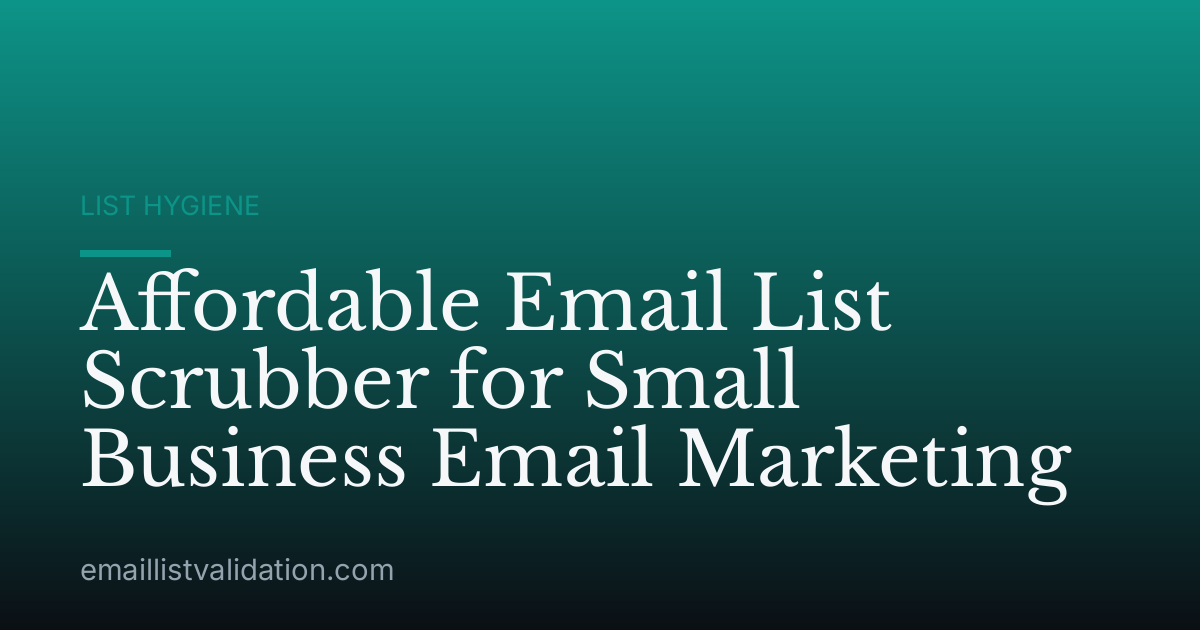 Affordable Email List Scrubber for Small Business Email Marketing