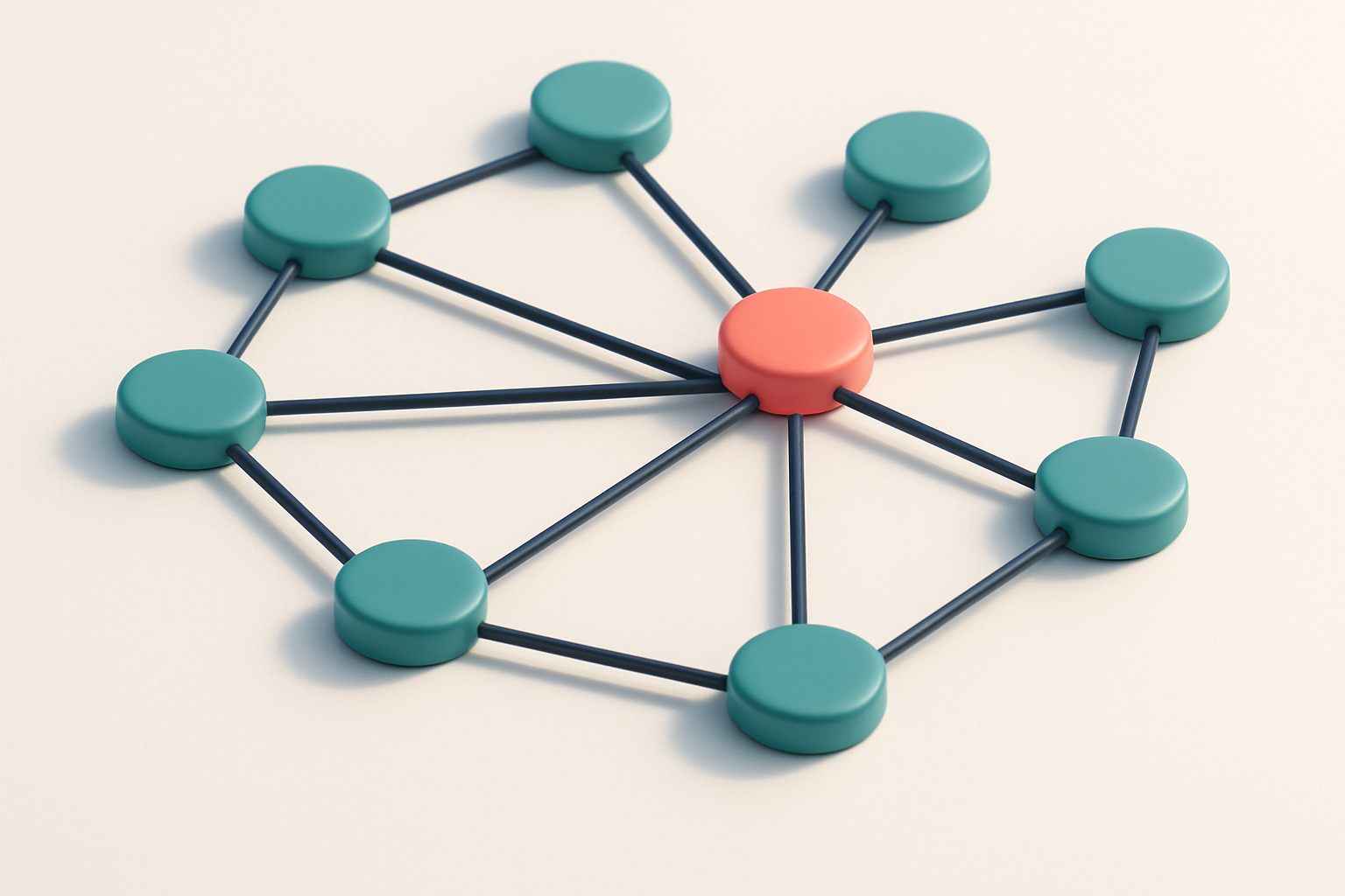a network of small circular nodes connected by lines