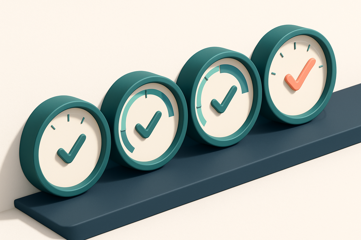 a row of four gauges showing real-time validation progress