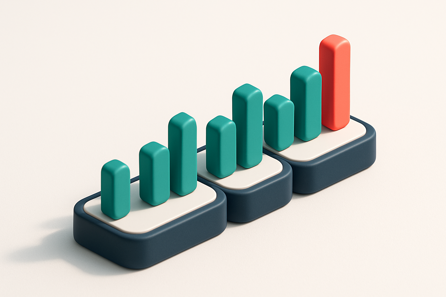 a row of four gauges showing signal strength from low to high