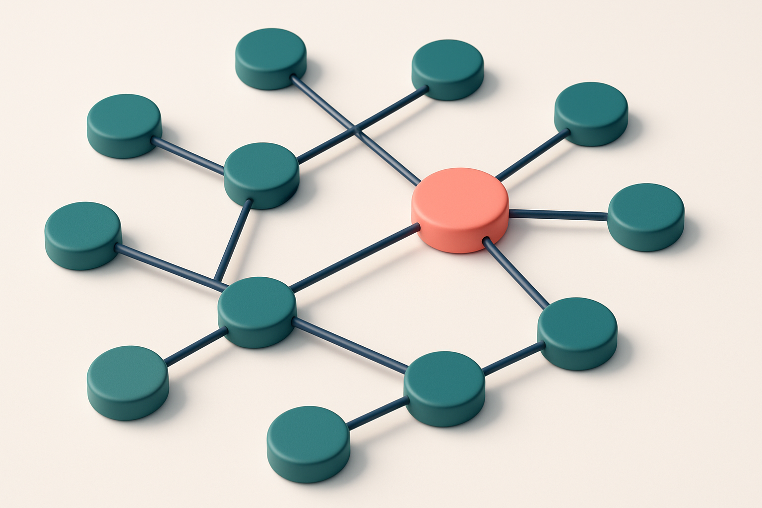 a network of small circular nodes connected by lines