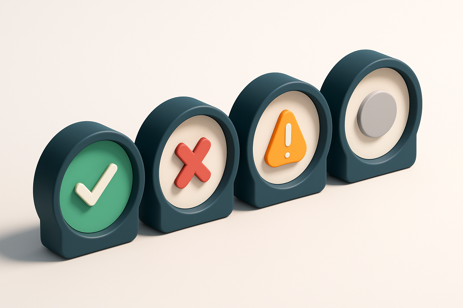 a row of four gauges showing validation status: green (valid), red (invalid), yellow (risky), grey (catch-all)