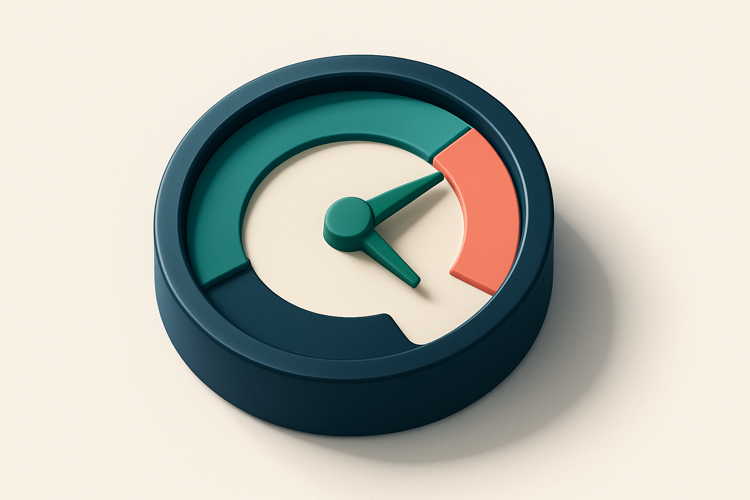 Hero: a single gauge dial with a green needle at 98.9%