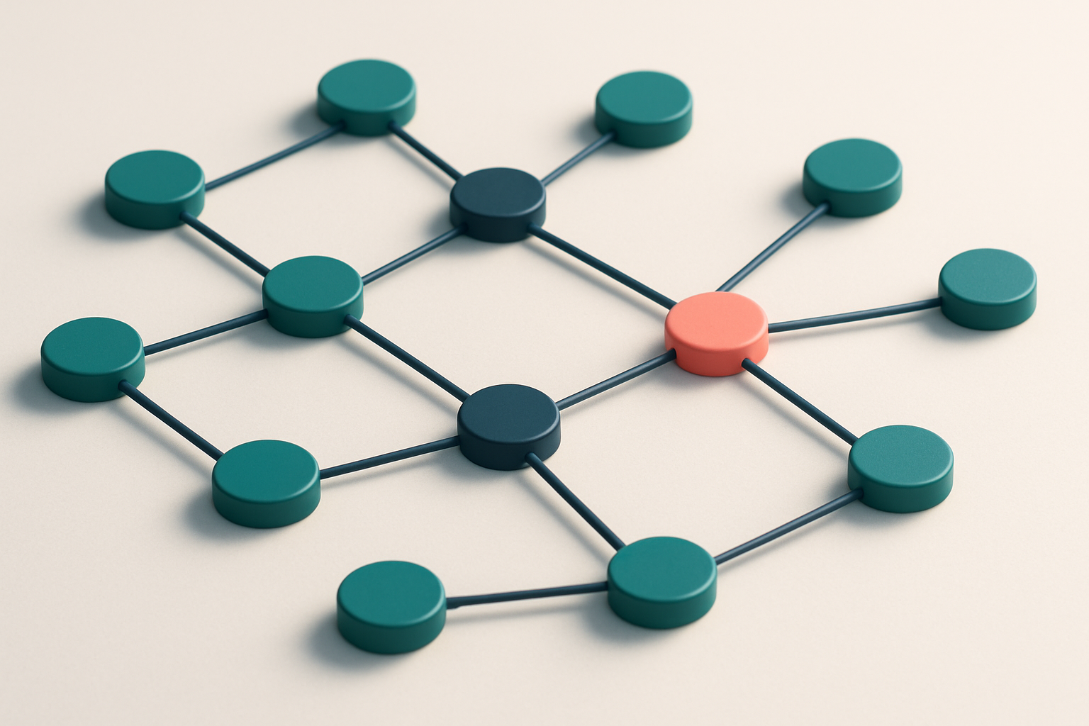 a network of small circular nodes connected by lines