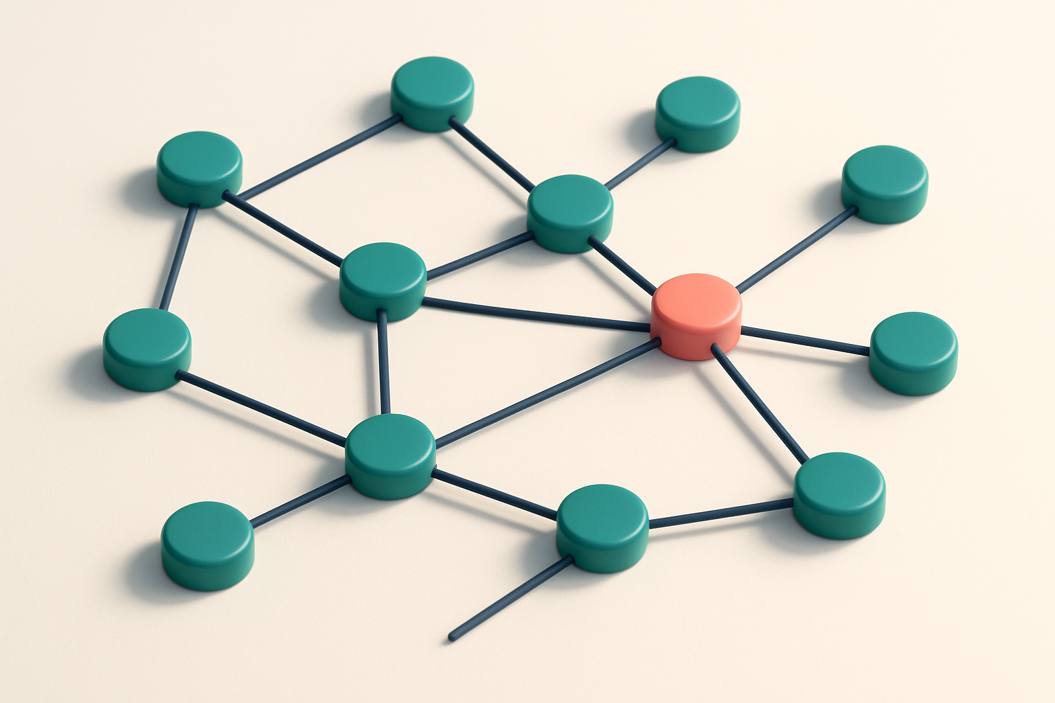 a network of small circular nodes connected by lines