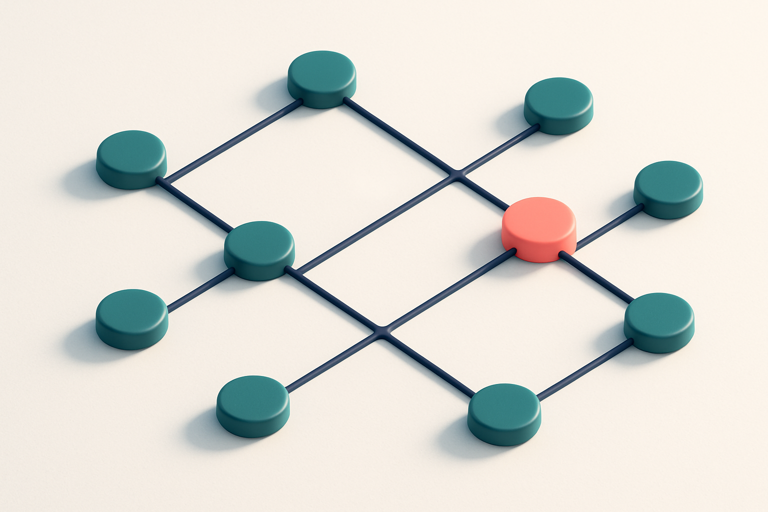 a network of small circular nodes connected by lines