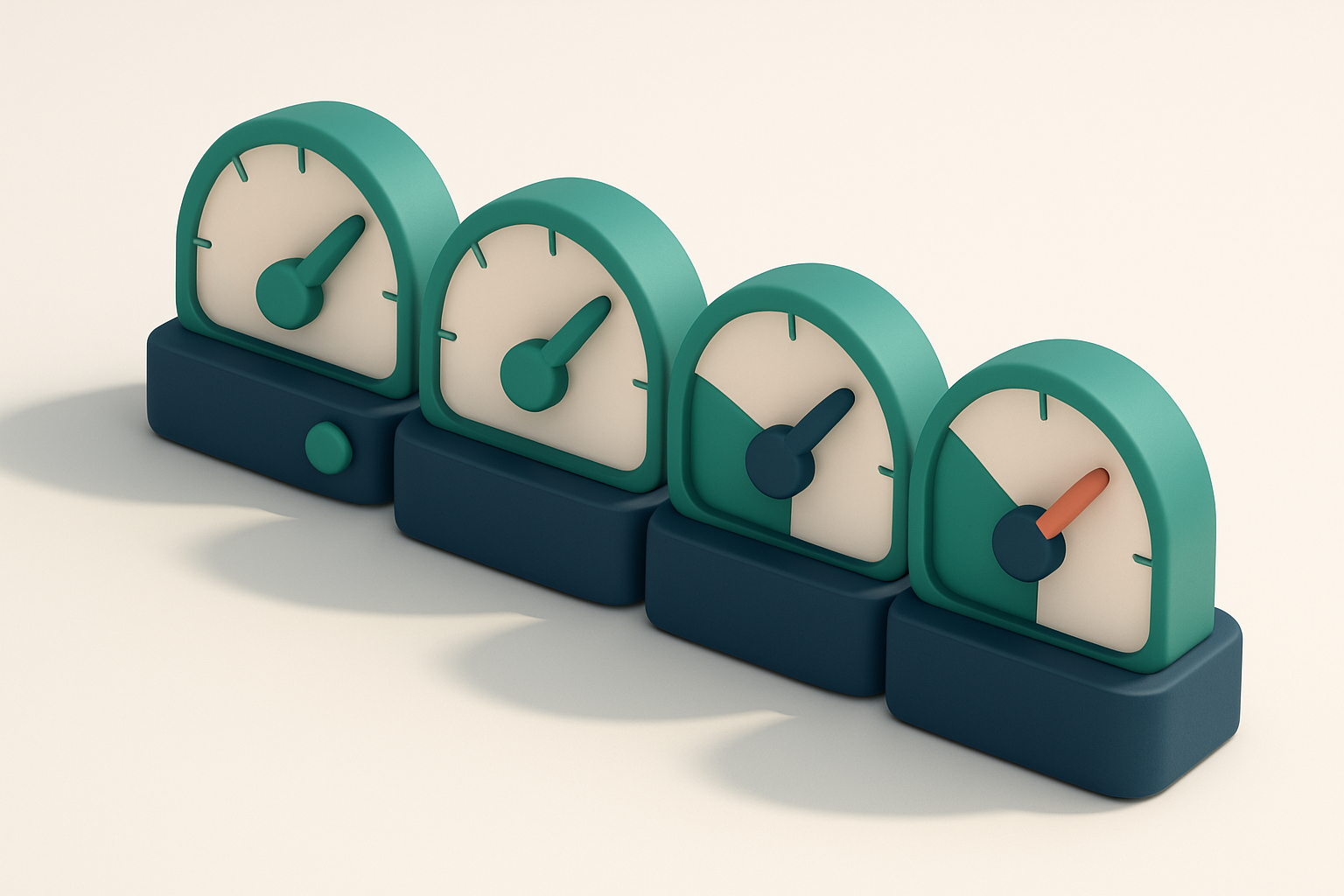 a row of four gauges, each marked with a different verdict status (valid, invalid, catch-all, risky)