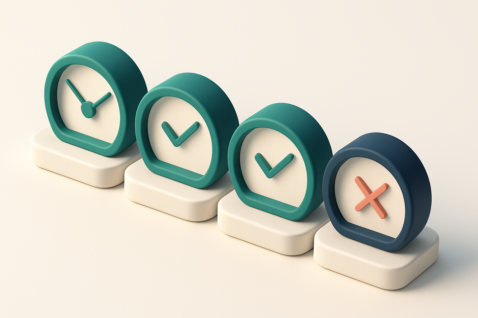 a row of four gauges showing real-time validation status