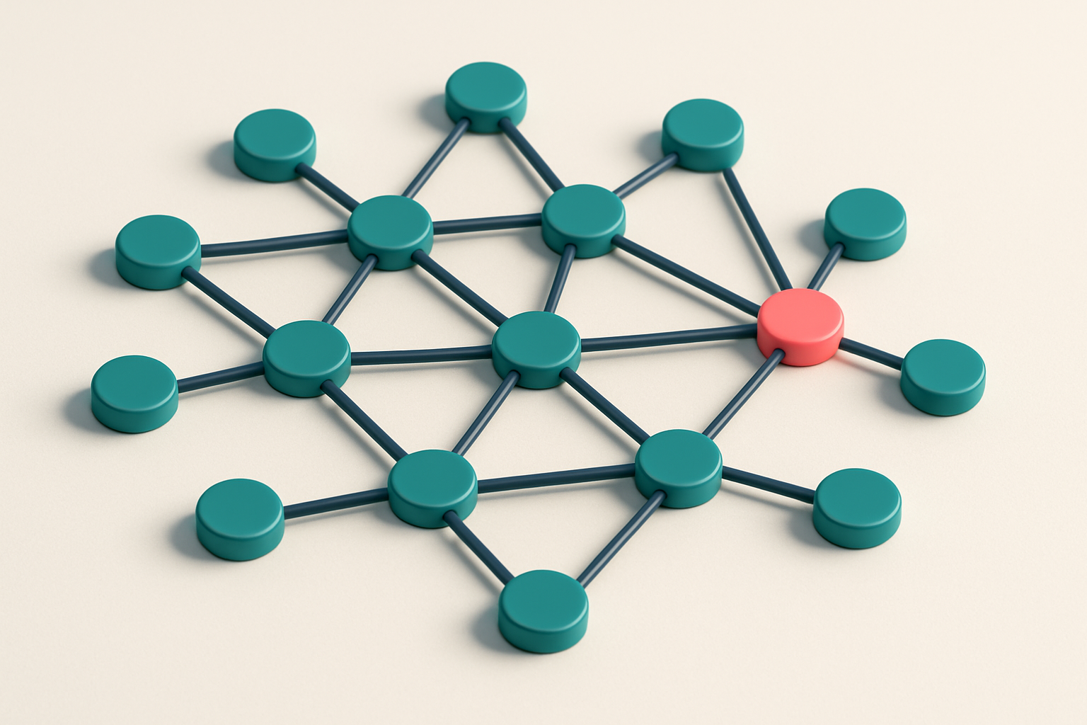 a network of small circular nodes connected by lines