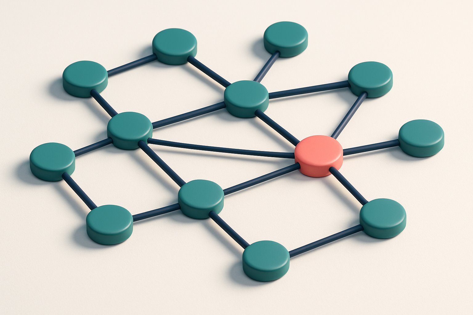 a network of small circular nodes connected by lines