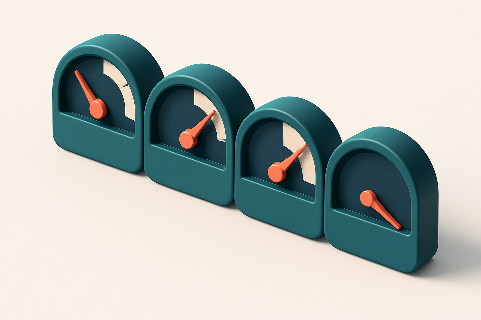 a row of four gauges labeled 'Accuracy', 'Bounce Rate', 'Delivery', 'Reputation'