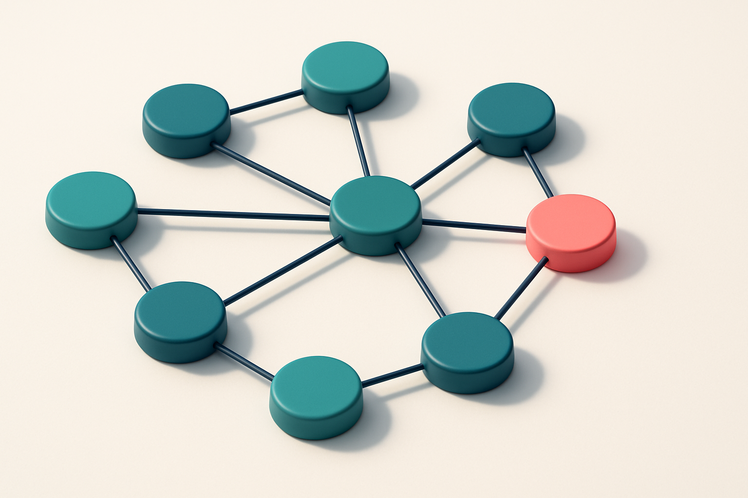 a network of small circular nodes connected by lines