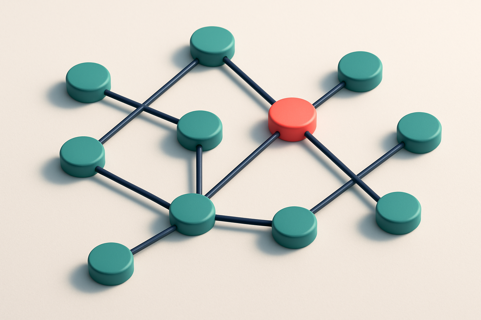 a network of small circular nodes connected by lines