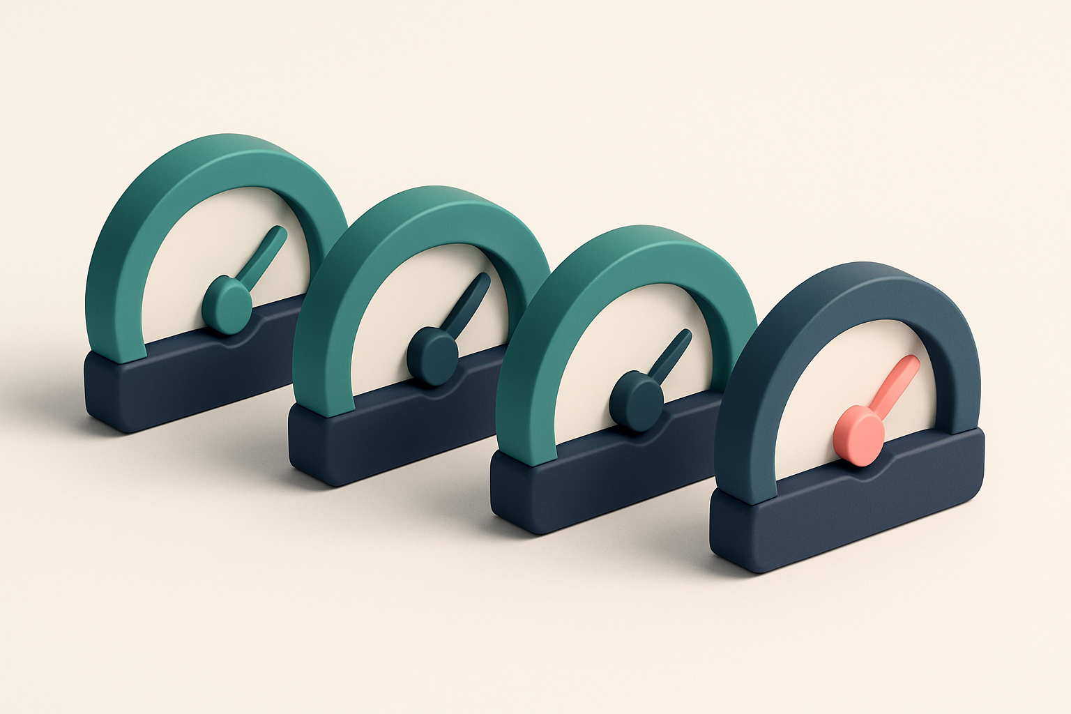 a row of four gauges with labels: Valid, Invalid, Catch-all, Risky