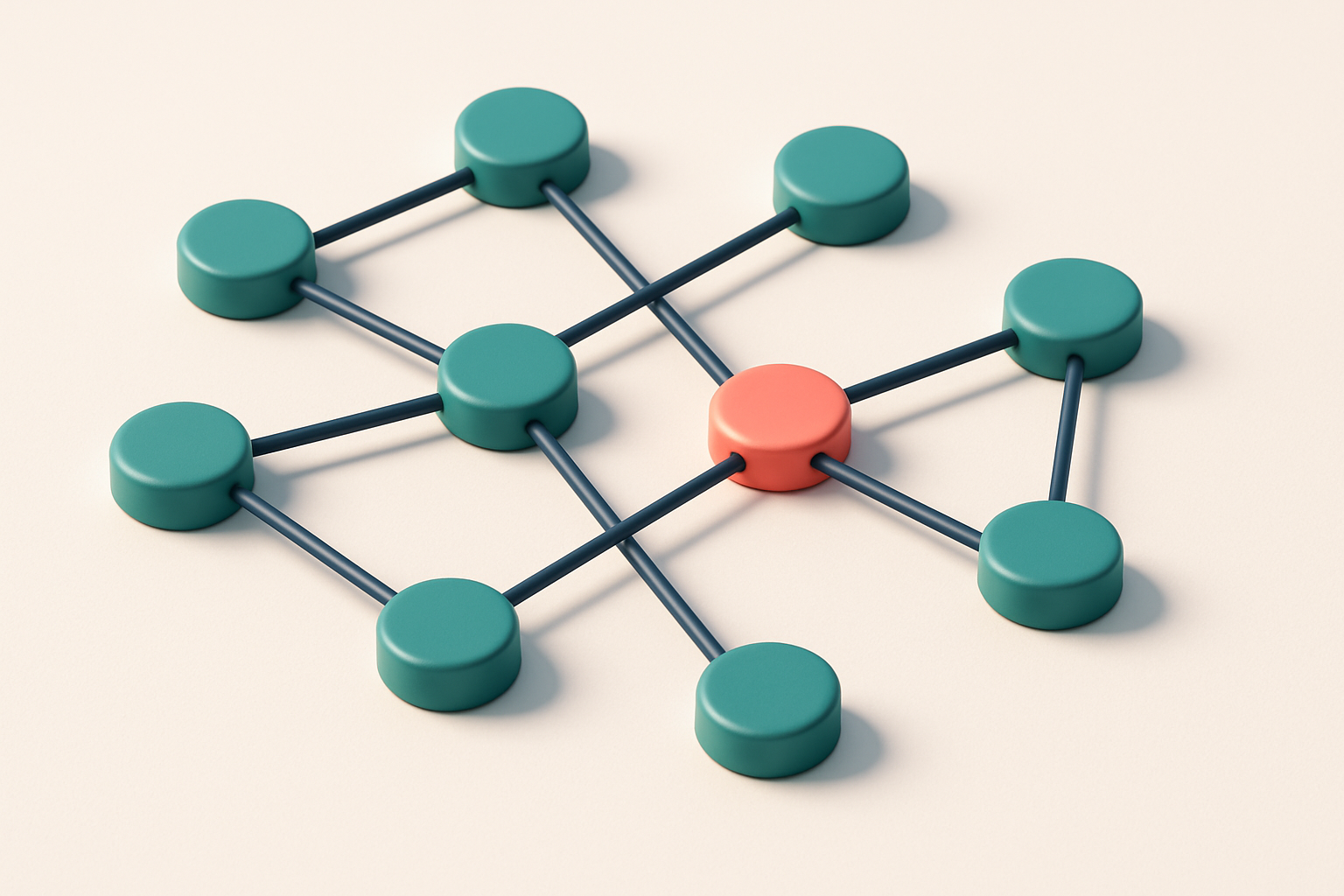 a network of small circular nodes connected by lines