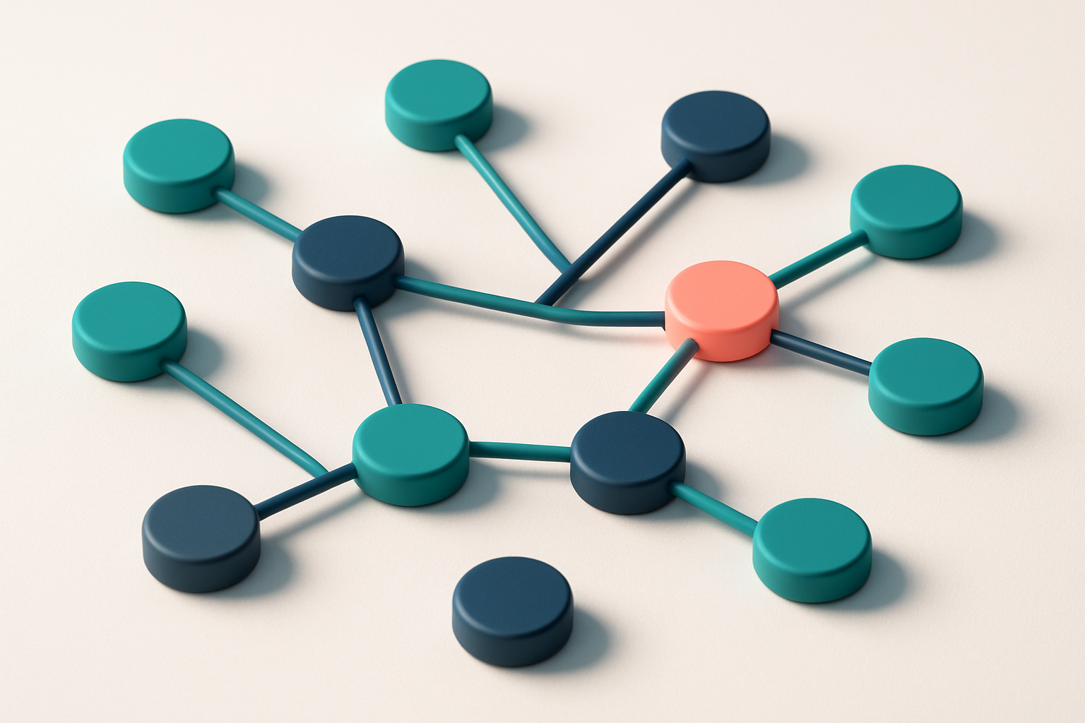 a network of small circular nodes connected by lines