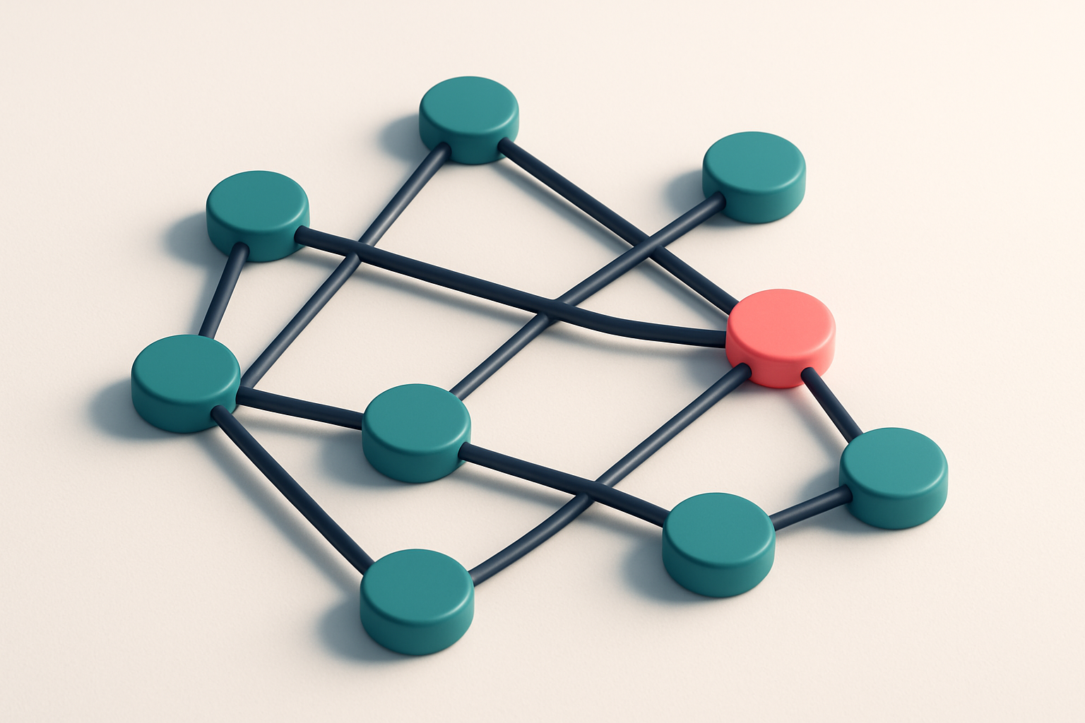 a network of small circular nodes connected by lines
