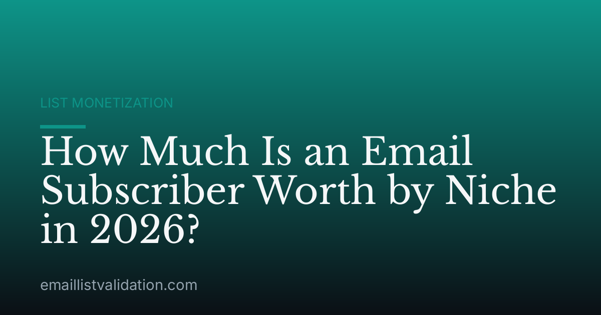 How Much Is an Email Subscriber Worth by Niche in 2026?