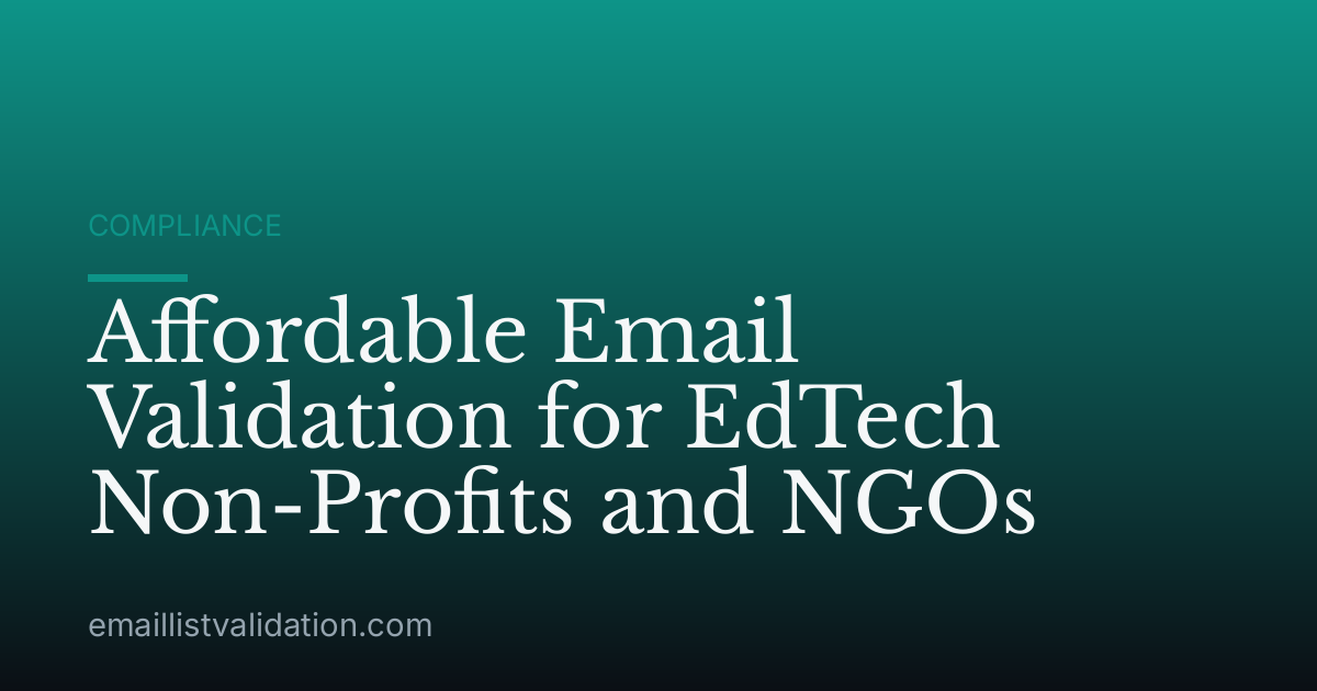 Affordable Email Validation for EdTech Non-Profits and NGOs