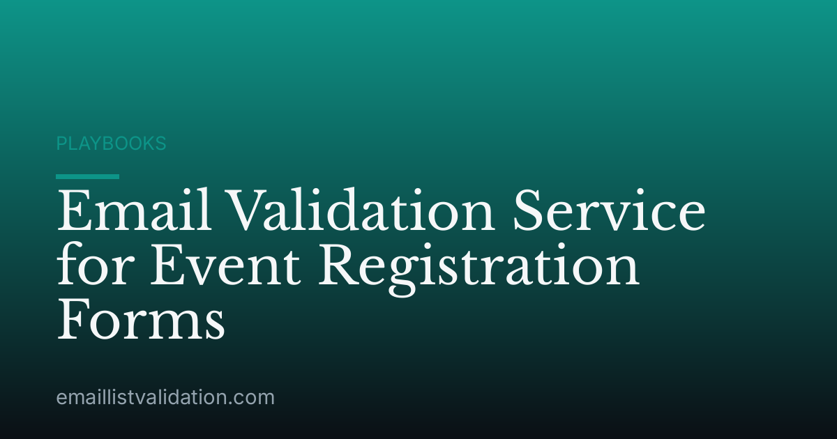 Email Validation Service for Event Registration Forms
