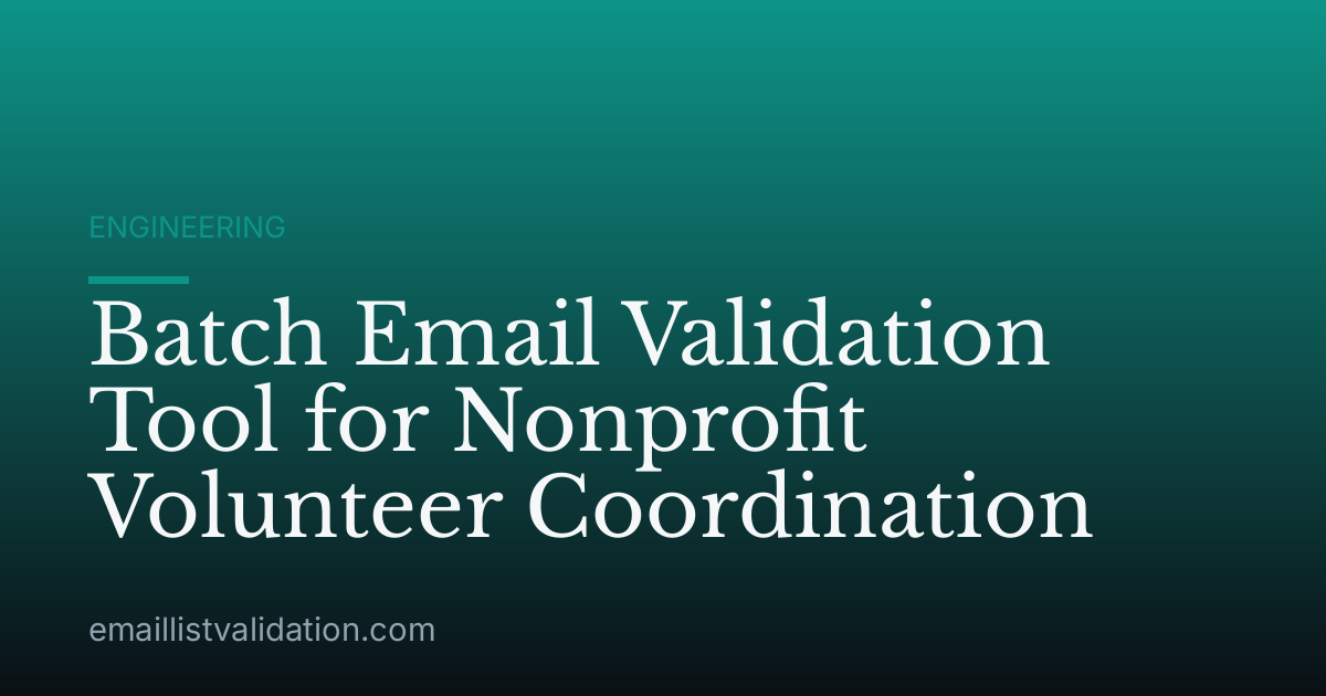 Batch Email Validation Tool for Nonprofit Volunteer Coordination