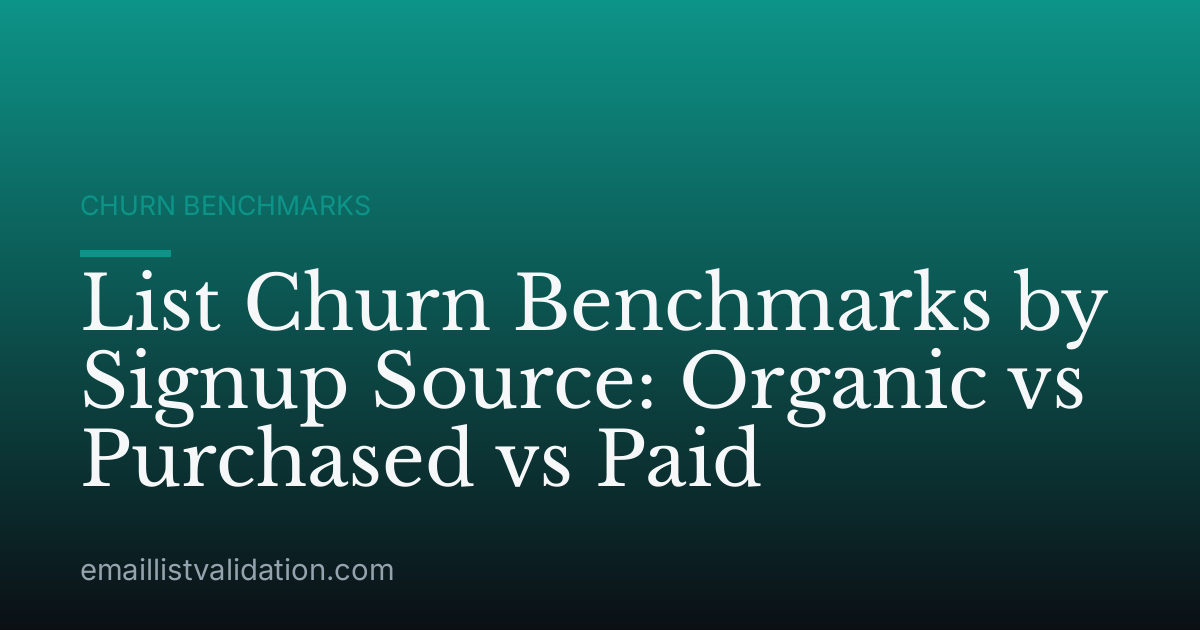 List Churn Benchmarks by Signup Source: Organic vs Purchased vs Paid