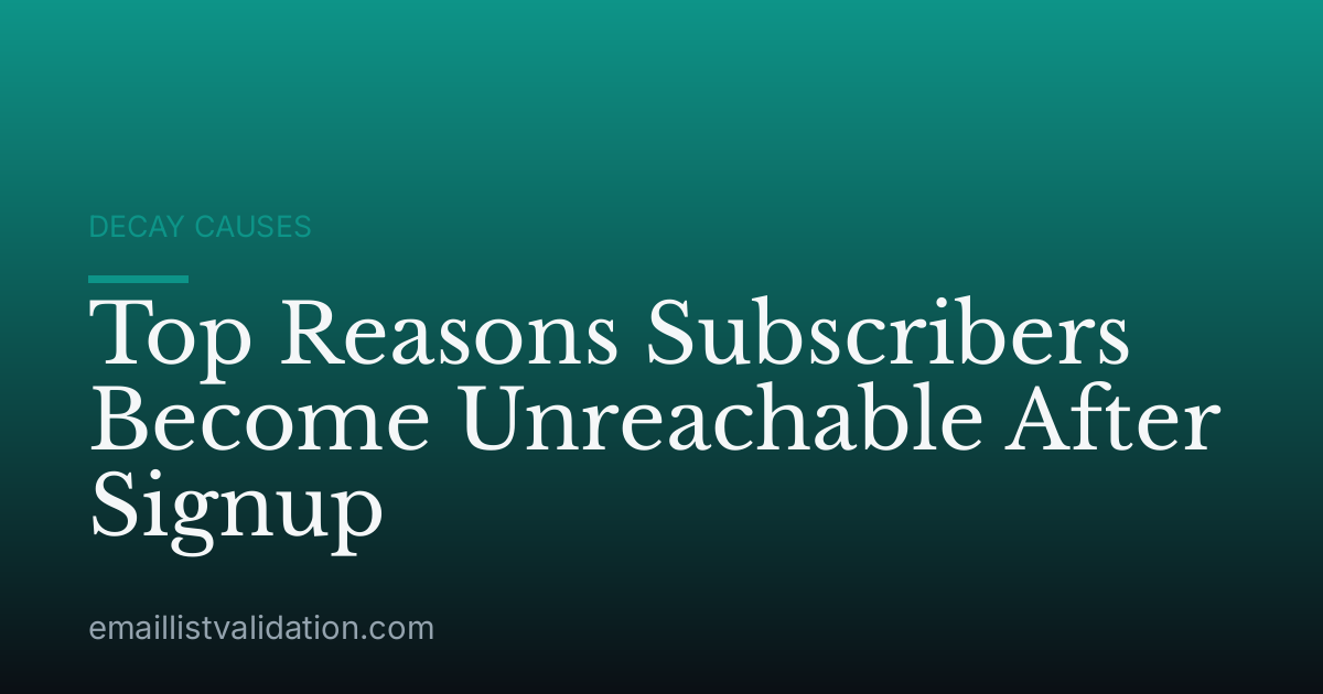 Top Reasons Subscribers Become Unreachable After Signup