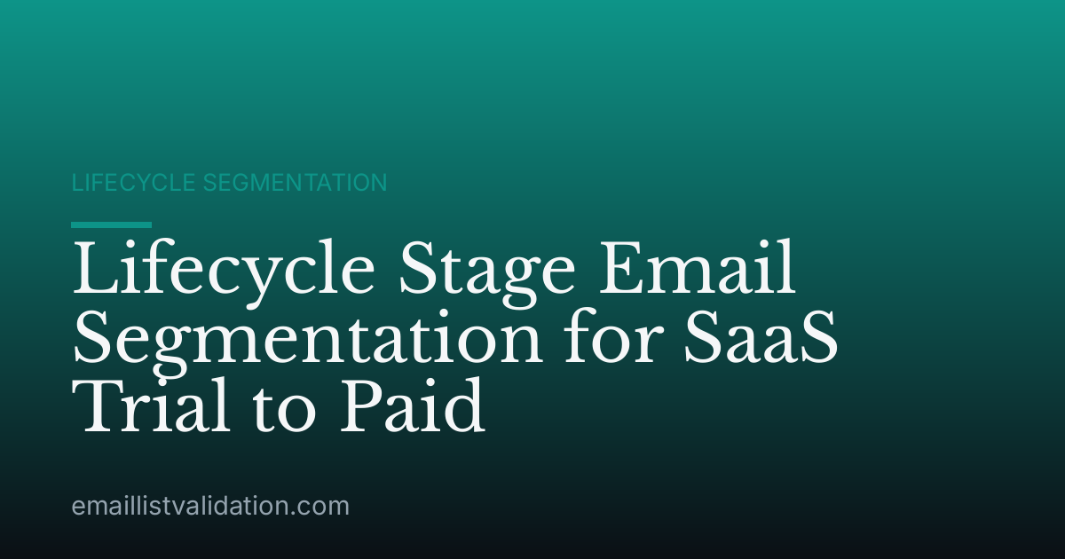 Lifecycle Stage Email Segmentation for SaaS Trial to Paid