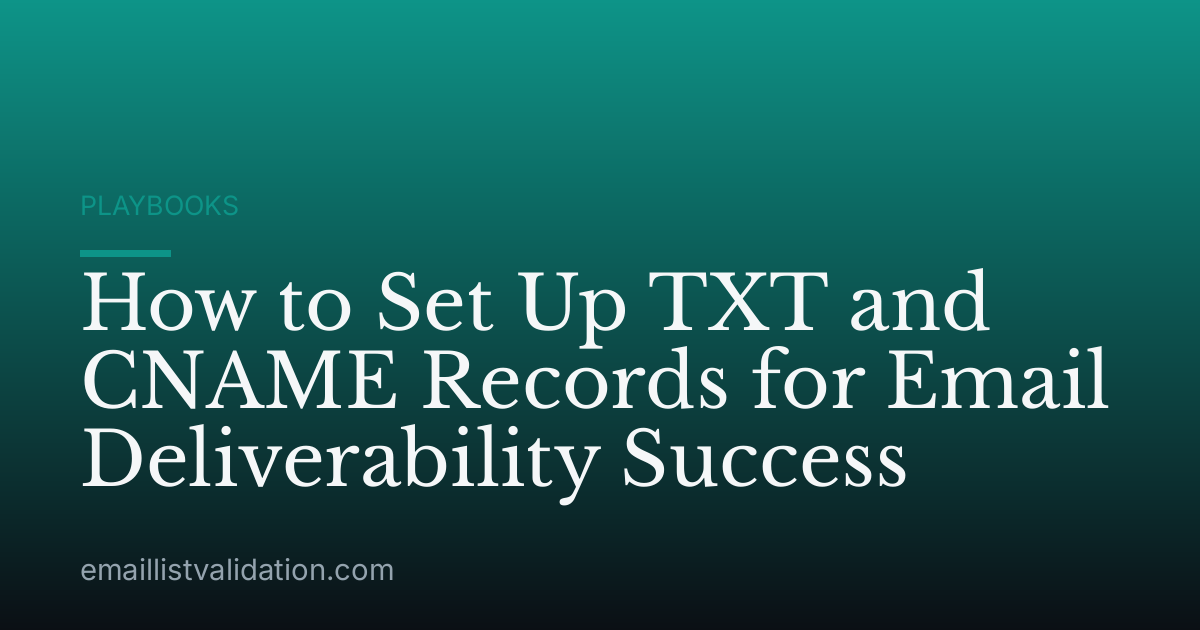 How to Set Up TXT and CNAME Records for Email Deliverability Success