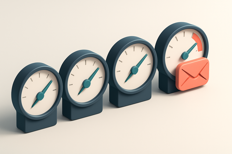 Hero: a row of four gauges showing levels from low to high, one in red to represent invalid email traffic