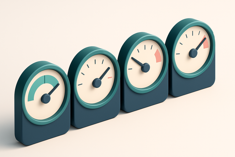 A row of four gauge dials showing levels of 'List Quality', 'Bounce Risk', 'Delivery Success', and 'Engagement Potential