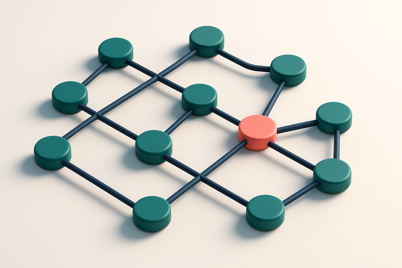 a network of small circular nodes connected by lines