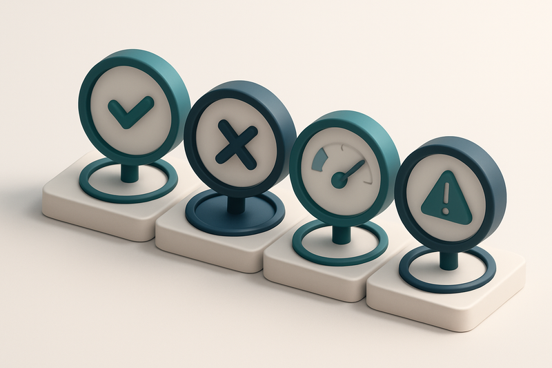 a row of four gauges showing valid, invalid, catch-all, risky states