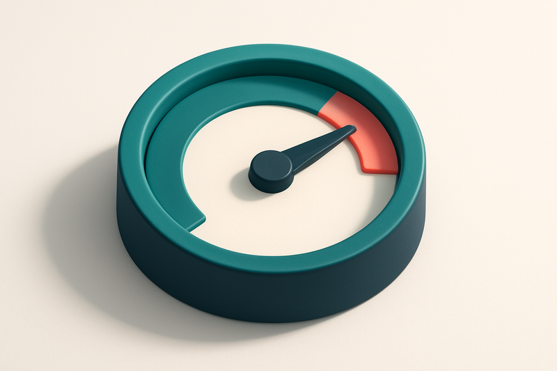 Hero: a single gauge dial showing 98.9%