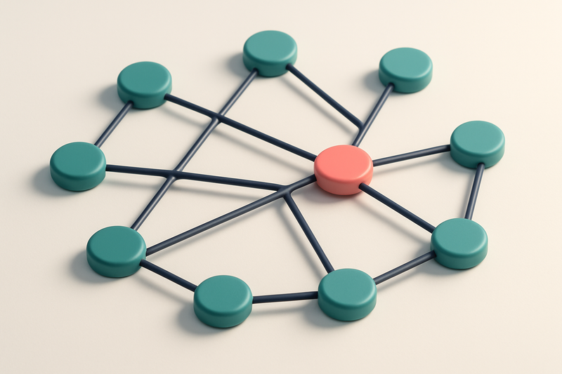 a network of small circular nodes connected by lines