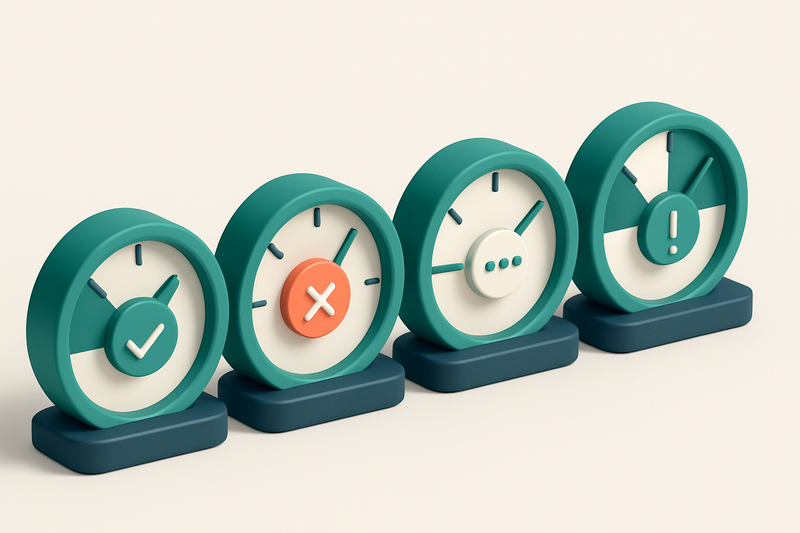 a row of four gauges showing valid, invalid, catch-all, and risky status levels