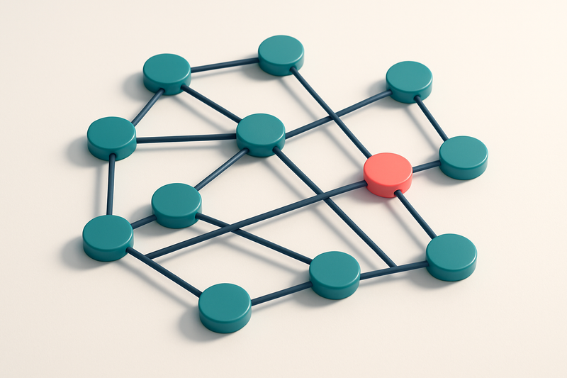 a network of small circular nodes connected by lines