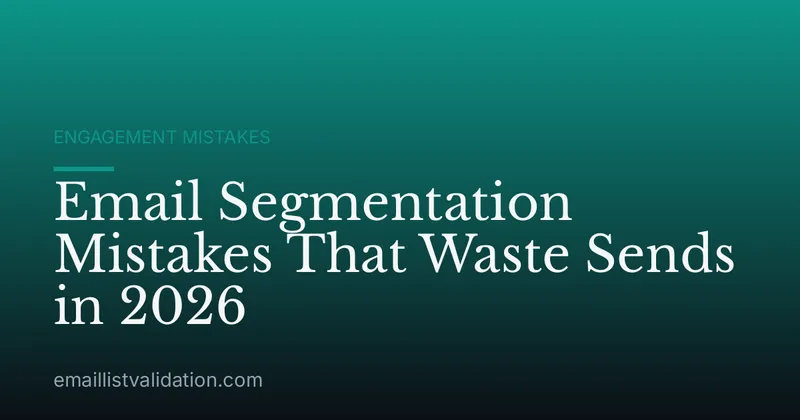 Email Segmentation Mistakes That Waste Sends in 2026