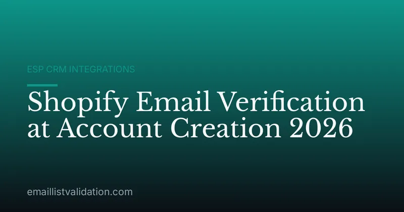 Shopify Email Verification at Account Creation 2026