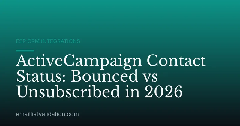 ActiveCampaign Contact Status: Bounced vs Unsubscribed in 2026
