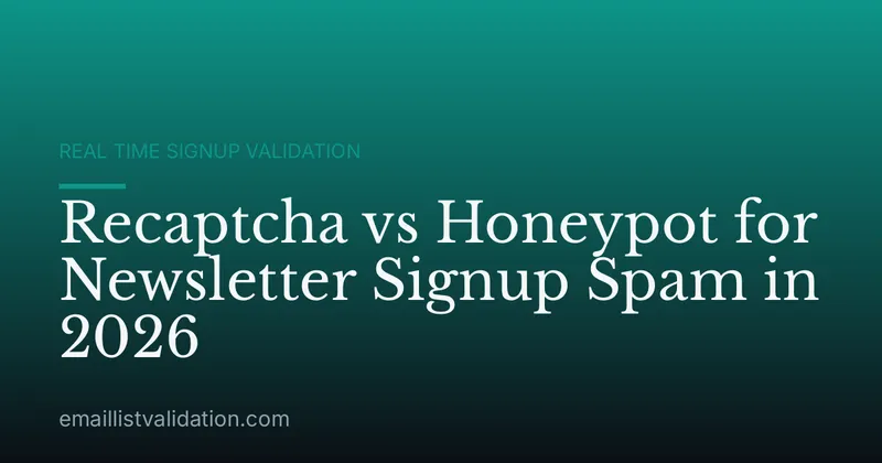 Recaptcha vs Honeypot for Newsletter Signup Spam in 2026