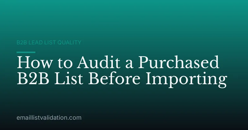 How to Audit a Purchased B2B List Before Importing