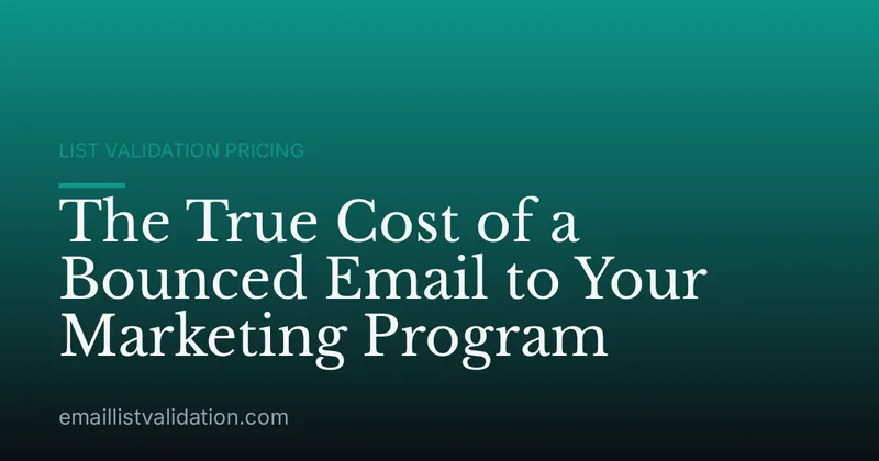 The True Cost of a Bounced Email to Your Marketing Program